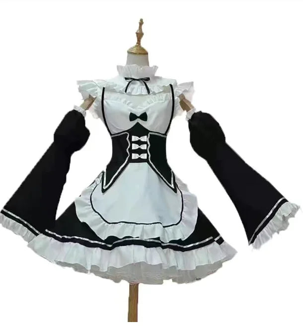 Rem Ram Maid Cosplay Costumes Re:Zero Kara Hajimeru Isekai Seikatsu Kawaii Cos Dresses Re Life in a Different World Anime Maid