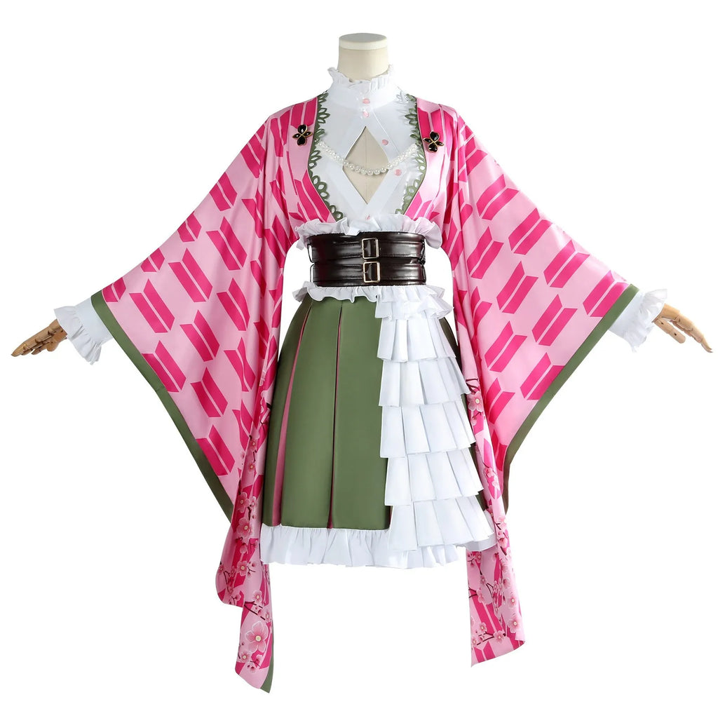 Wholesale Demon Slayer Anime High Quality Lolita Maid Uniform Outfit Halloween Party Kanroji Mitsuri Cosplay Costume