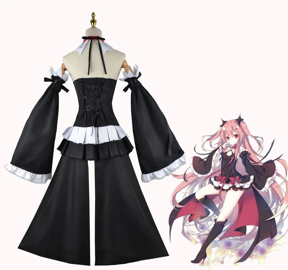 Seraph of the End Owari No Seraph Krul Tepes Cosplay Costume Uniform Wig Cosplay Anime Witch Vampire Halloween Costume for Women