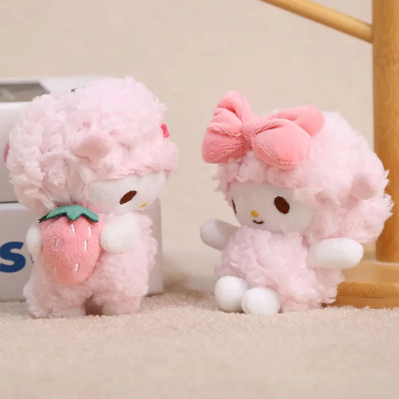 Pink Little Sheep Pendant Internet Celebrant New Style PP Cotton Filled Plush Doll Schoolbag Hanging Toy Keychain Gift