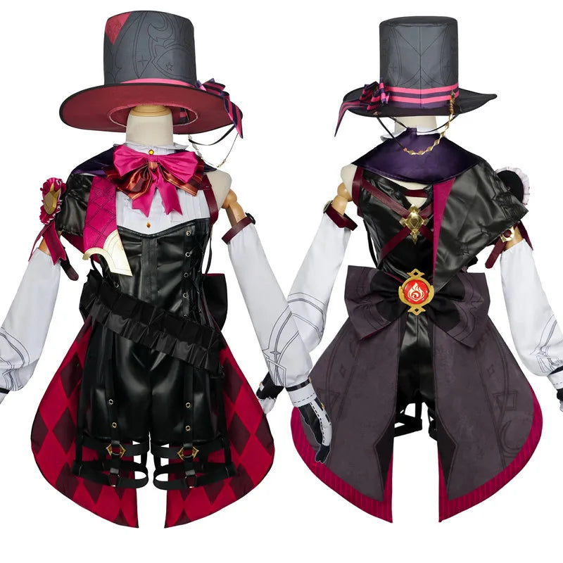 High Quality Wholesale Lyney Costume Uniform Cloth Halloween Party Genshin Impact Anime Cosplay Costume for Girls