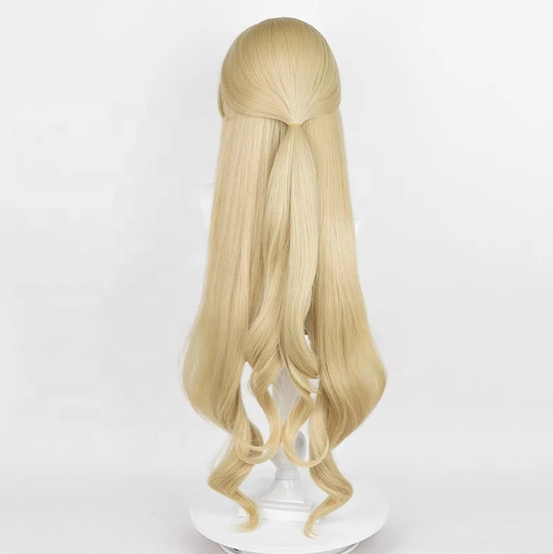 Wholesale Genshin Impact Navia Wig 95cm Long Curly Light Golden Fontaine Anime Synthetic Heat Resistant Hair  Cosplay Wig