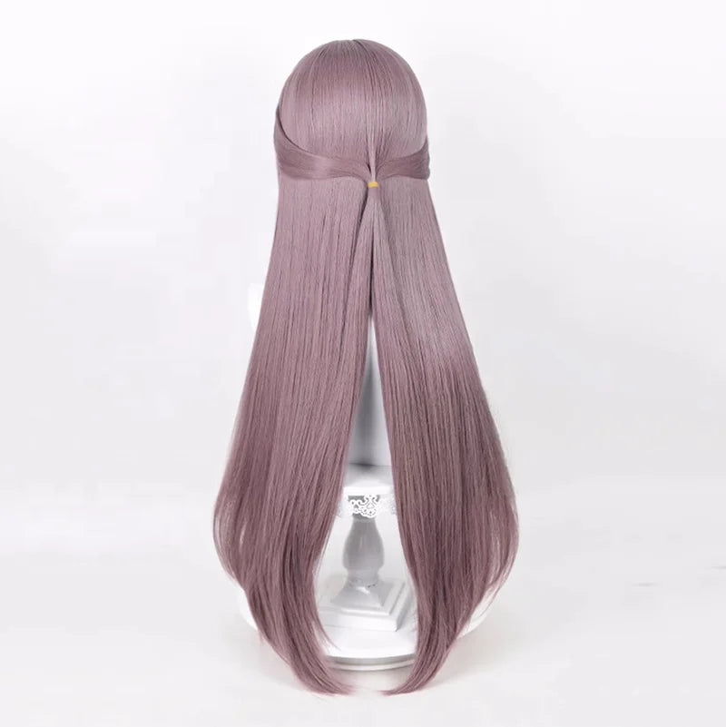 Wholesale 85cm Long Straight Taro Mixed Honkai Star Rail Game Herta Cosplay Wig Synthetic Anime Halloween Party Wig