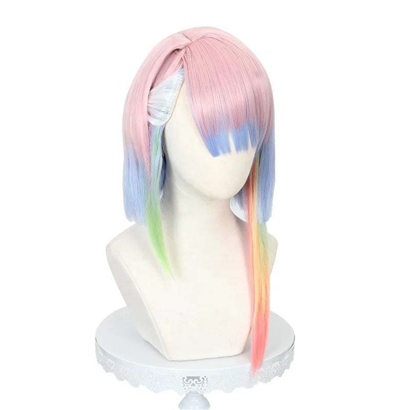 Wholesale New 45cm Long Color Mixed Edgerunners Anime Lucy Cosplay Wig Synthetic Heat Resistant Lolita Hair Wig