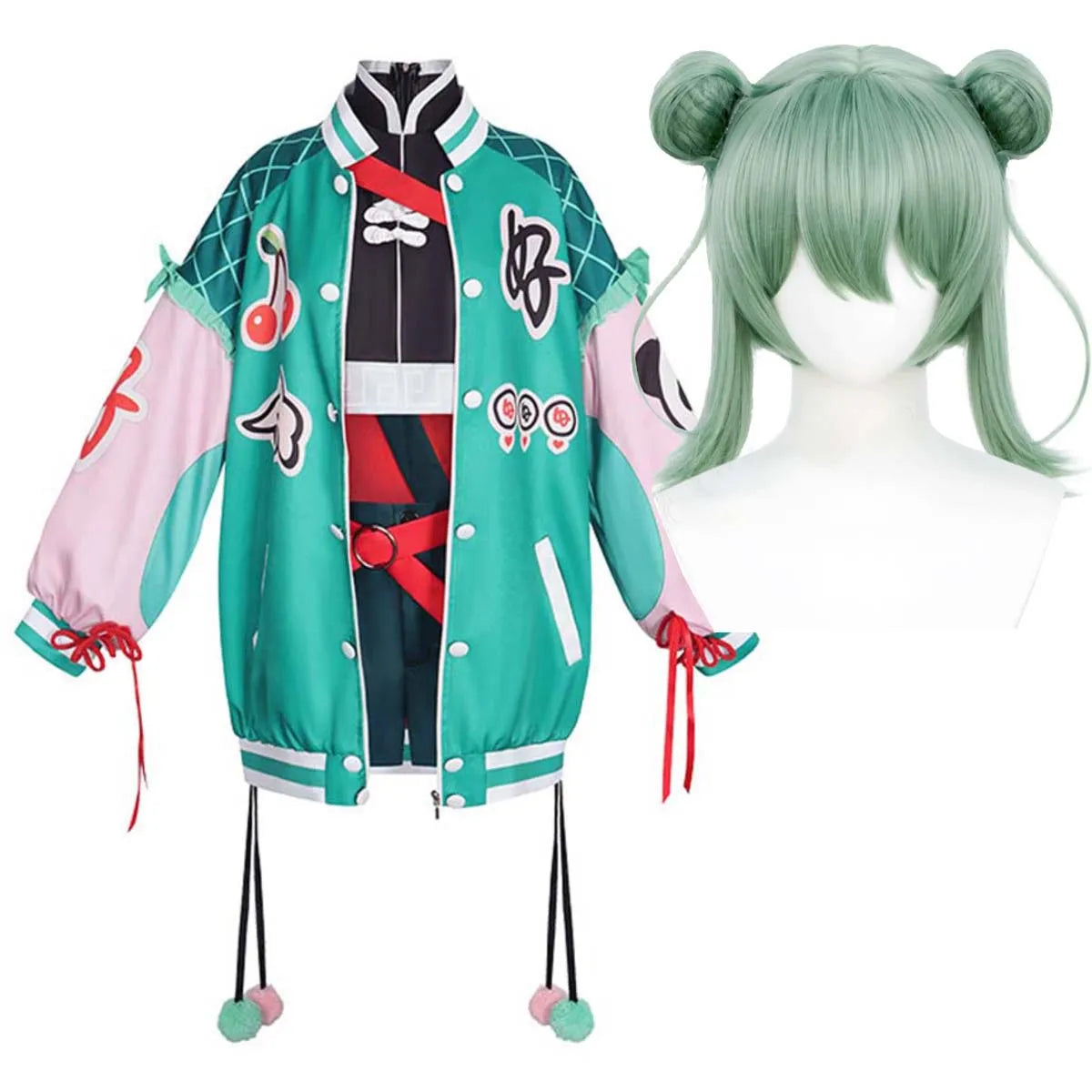 Adult Women Hao Deco27 PJSK Cosplay Green Costume or Wig IDOL-001