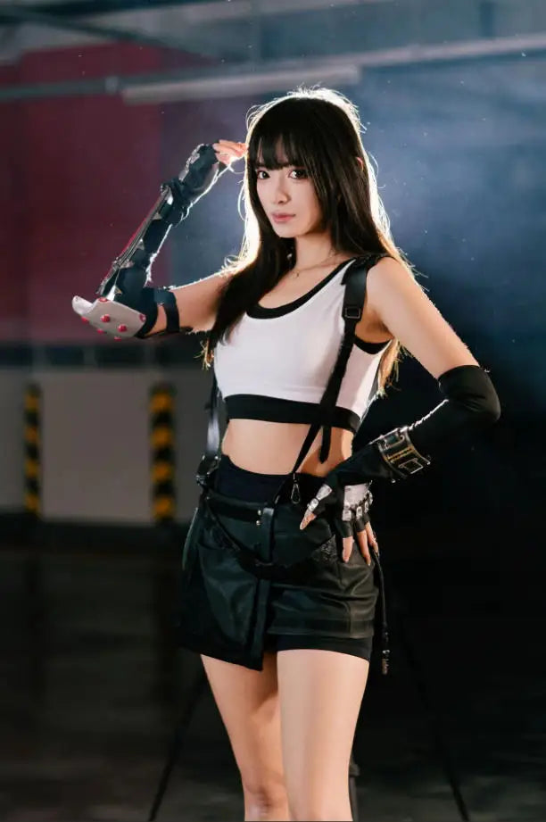 Women's Game Cosplay Costume, Final Fantasy VII Remake Full Set Outfit Sexy Dress for Halloween Carnival Party&Stag AL045-W