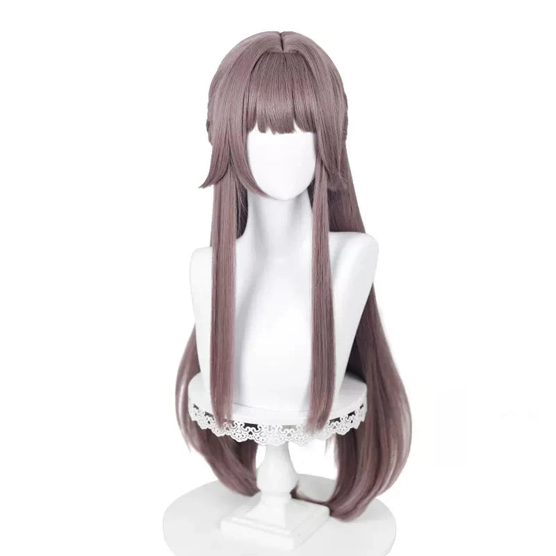 Wholesale 85cm Long Straight Taro Mixed Honkai Star Rail Game Herta Cosplay Wig Synthetic Anime Halloween Party Wig