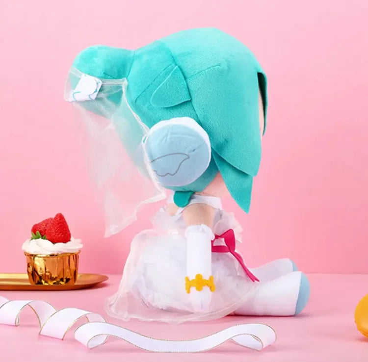 Wholesale Miku Fuwa Petit Wedding Dress Ver 27cm Sitting Plush Doll Authentic Genuine Original PP Cotton Soft Stuffed Toy Gift