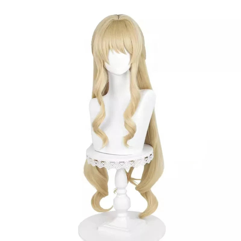 Wholesale Genshin Impact Navia Wig 95cm Long Curly Light Golden Fontaine Anime Synthetic Heat Resistant Hair  Cosplay Wig