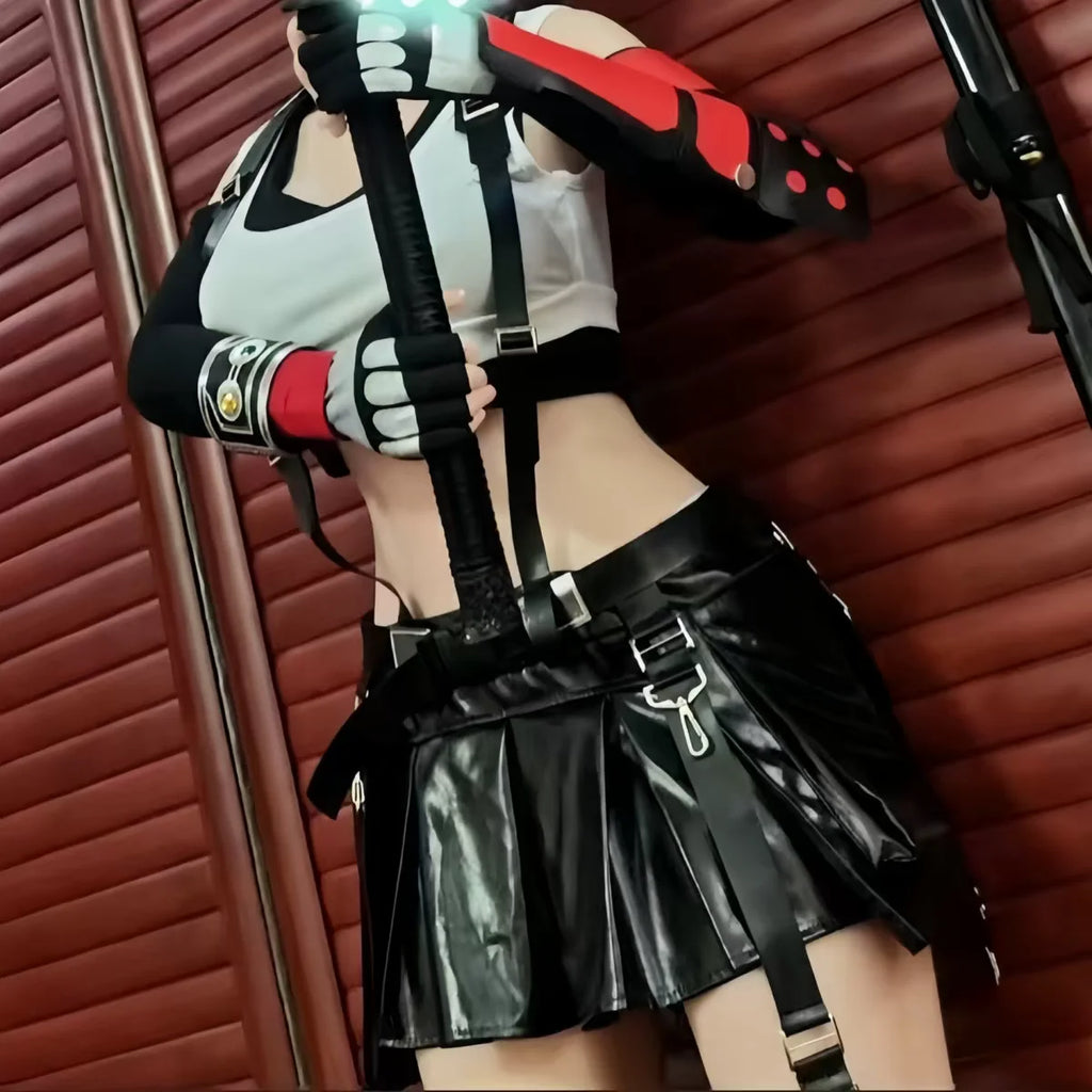 Women's Game Cosplay Costume, Final Fantasy VII Remake Full Set Outfit Sexy Dress for Halloween Carnival Party&Stag AL045-W