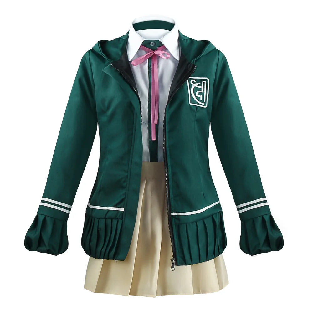 Women Anime Nanami Chiaki Cosplay Uniform Dress Green GAHC-011