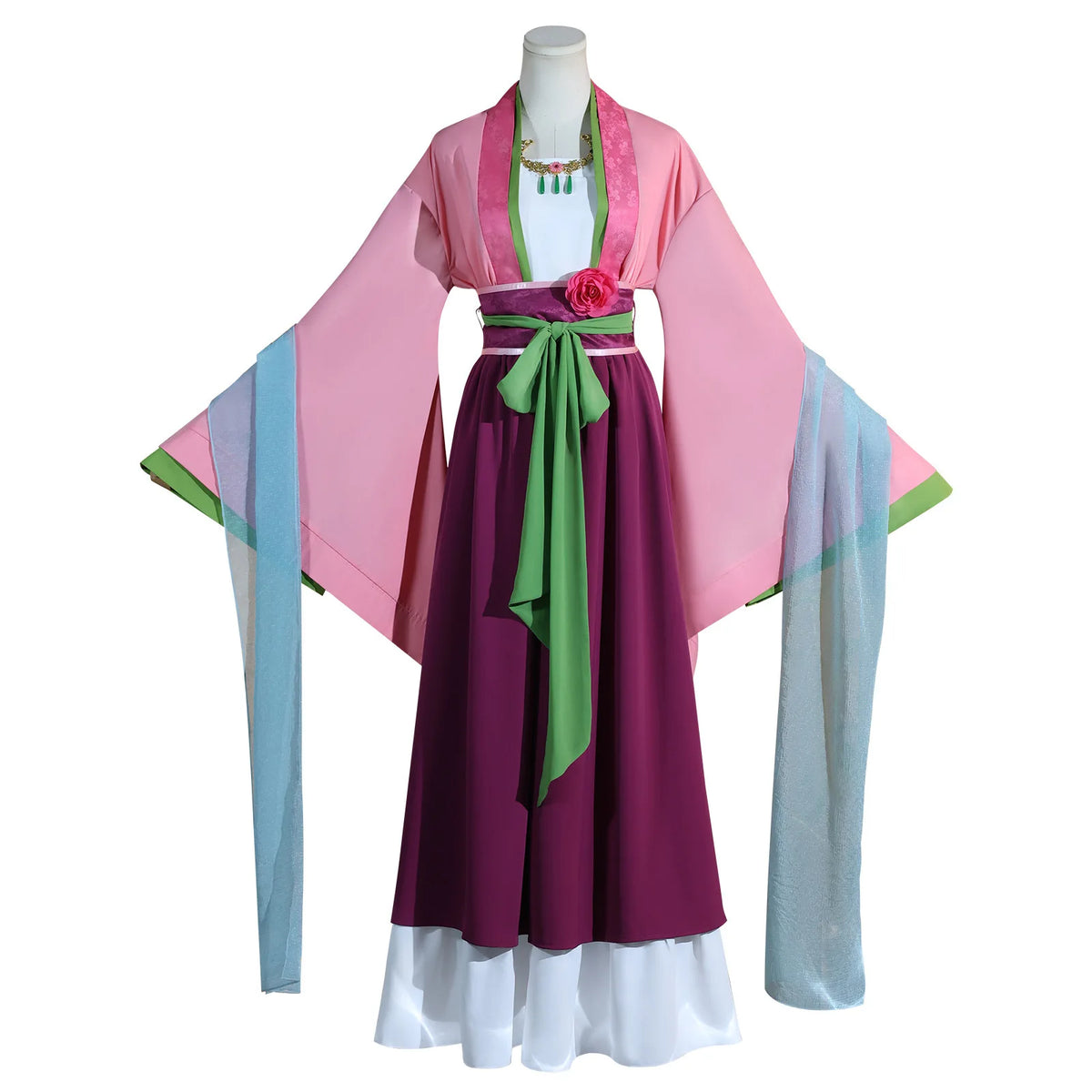 Ancient Hanfu Outfit Maomao Cosplay Costume  Anime Pink Dress Halloween Party for Women