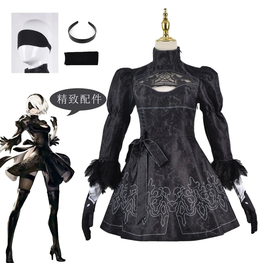 Nier Automata Cosplay Costume Yorha 2B Sexy Outfit Games Suit Women Role Play Costumes Women Men Halloween Party Fancy Dress
