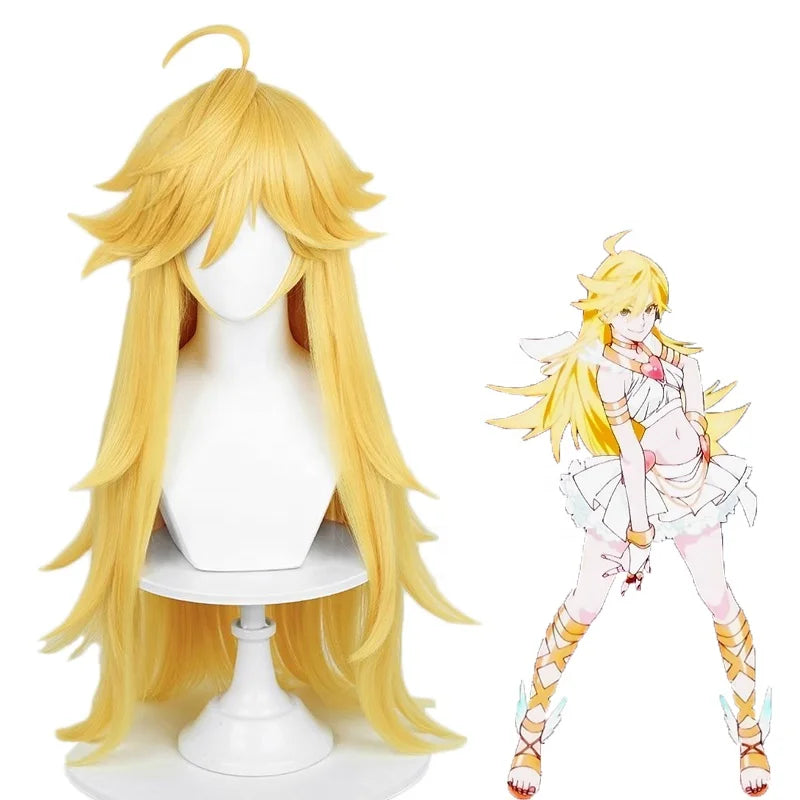 Wholesale Stocking Anime Wig Cosplay 75cm Long Straight Blonde Panty Hair Peluca Synthetic Cosplay Costume Wig for Party