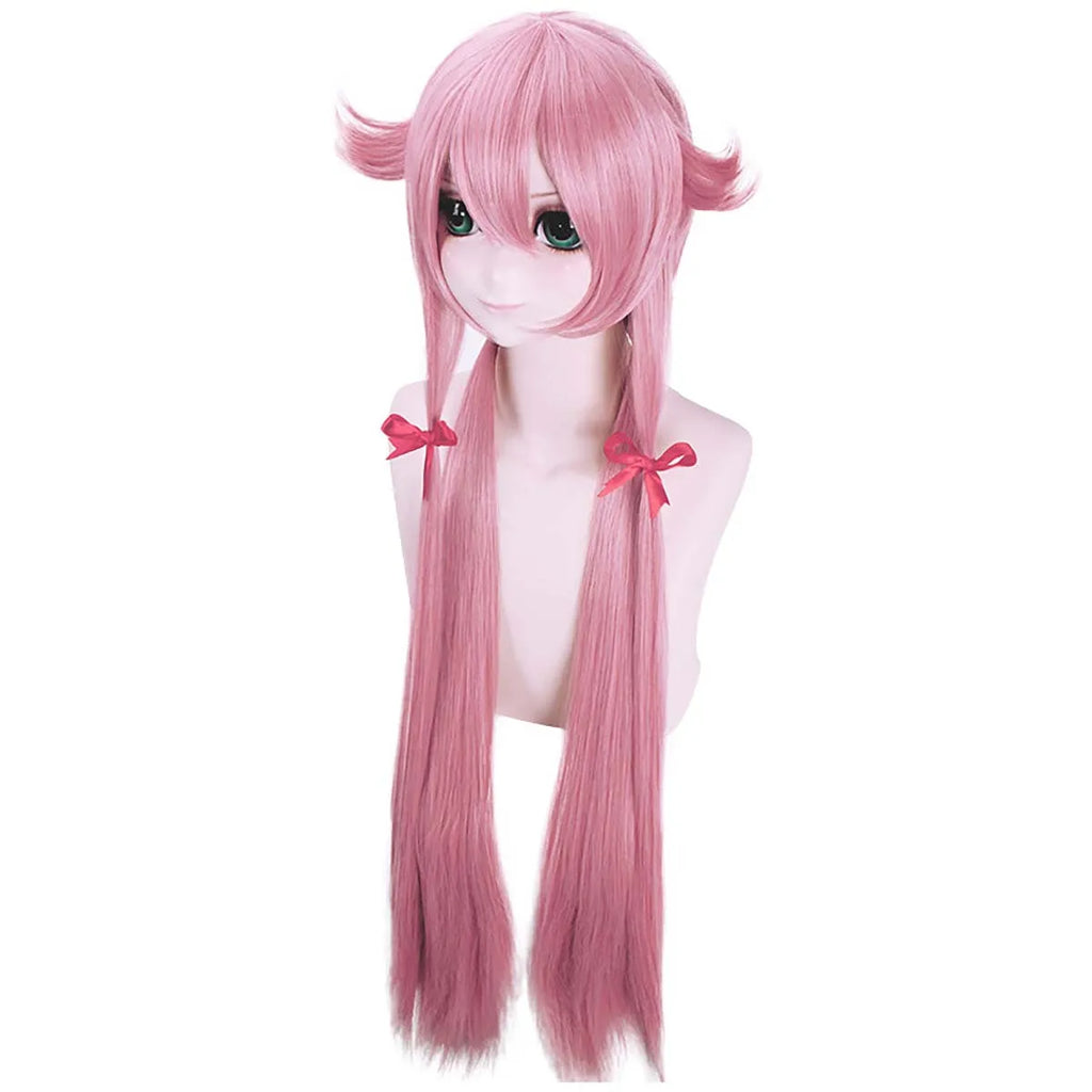 Women's Costume Props the Future Diary Cosplay Yuno Gasai Long Pink Straight Wig AOKG-214