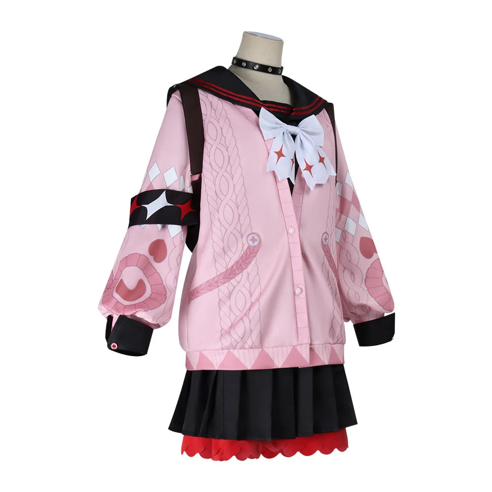 Women Halloween Party Clothing Game Zenless Zone Zero Ukinami Yuzuha Cosplay Costume or Red Wig GAHC-030