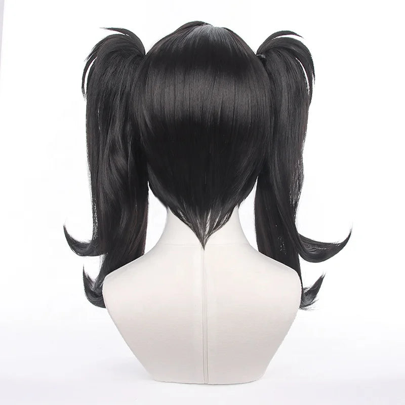 Wholesale Needy Girl Overdose Wig Cosplay With Ponytails 40cm Medium Long Black Ame Peluca Synthetic Anime Heat Resistant Hair