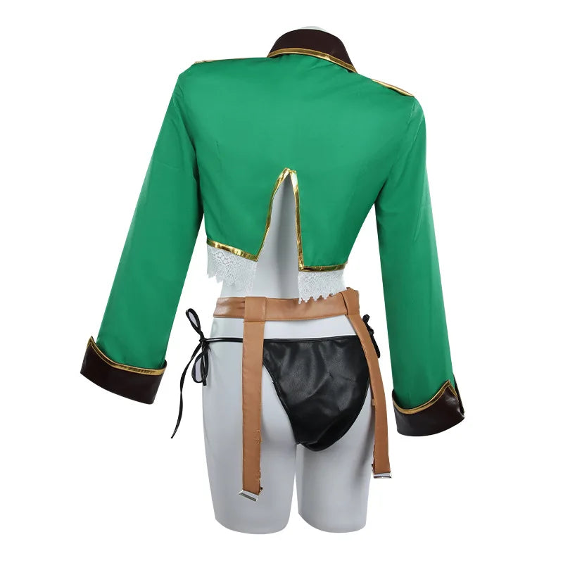 Women Anime Cos Kiwi Araga Sexy Green JK Uniform Costume or Wig AOKG-087