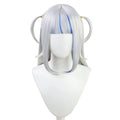 Wholesale 55cm Long Straight Silver Blue Mixed Virtual YouTuber Gawr Gura Wig Cosplay Synthetic Anime Heat Resistant Hair Wig