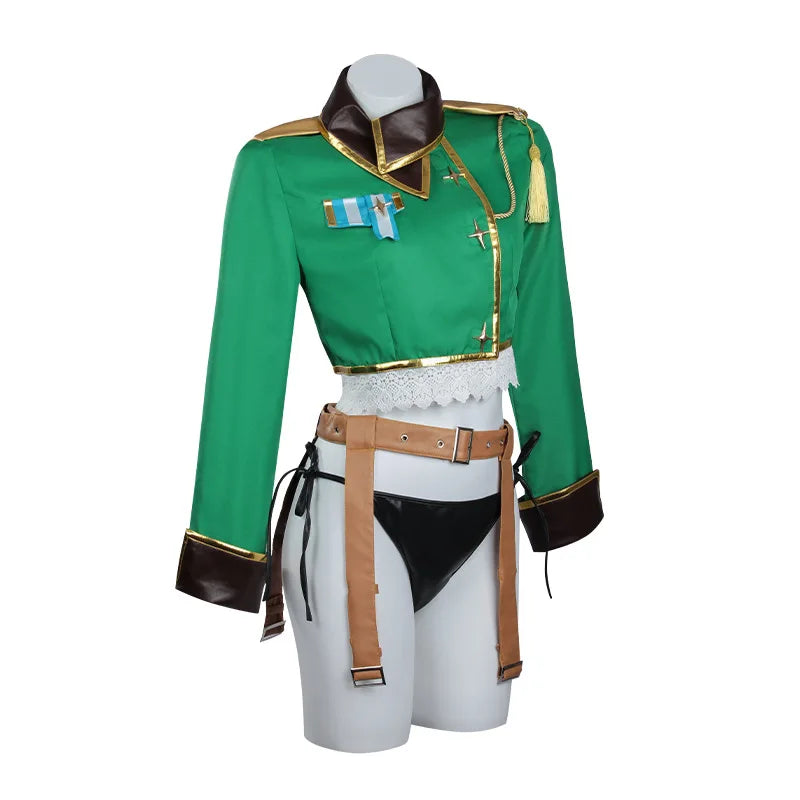 Women Anime Cos Kiwi Araga Sexy Green JK Uniform Costume or Wig AOKG-087