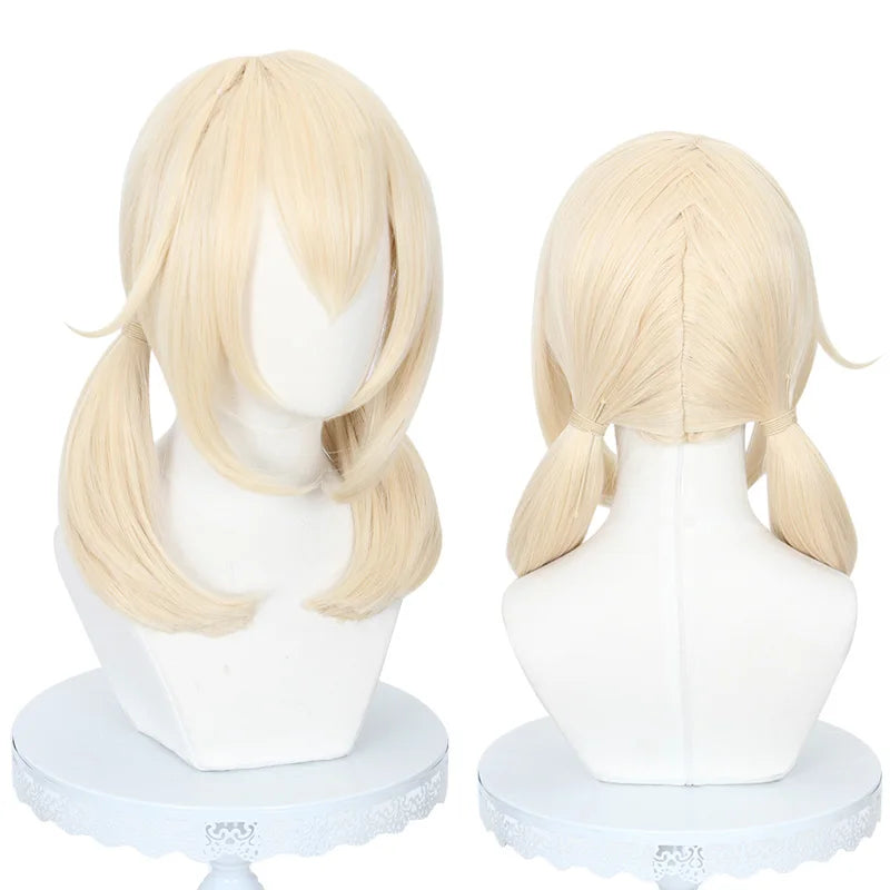 Wholesale Genshin Impact Klee Wig Cosplay 45cm Medium Long Beige Mixed Synthetic Anime Heat Resistant Hair Wigs