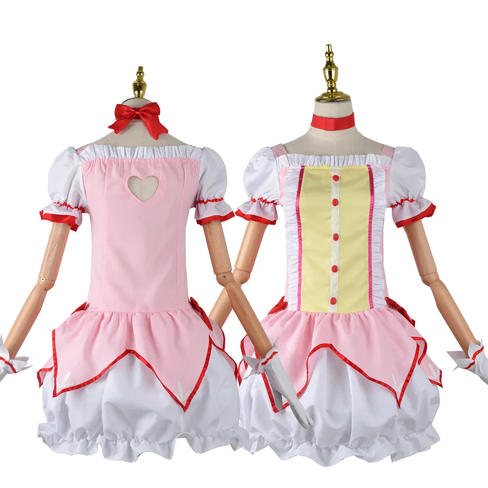 Anime Magical Girl Puella Magi Madoka Magica Cosplay Costume Set Akemi Homura Kaname Madoka Wig Battle Suit Dress Skirt