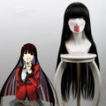 Ainizi Wholesale Black Long Straight Synthetic Kakegurui Series Role of Jabami Yumeko Japanese Anime Cosplay Wig for Girls