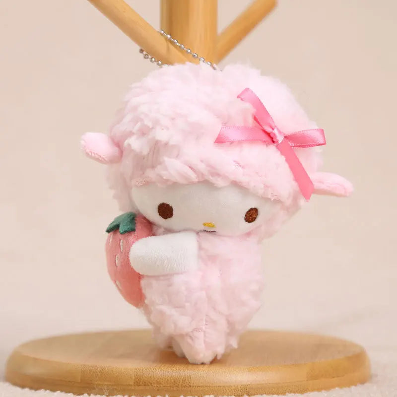 Pink Little Sheep Pendant Internet Celebrant New Style PP Cotton Filled Plush Doll Schoolbag Hanging Toy Keychain Gift