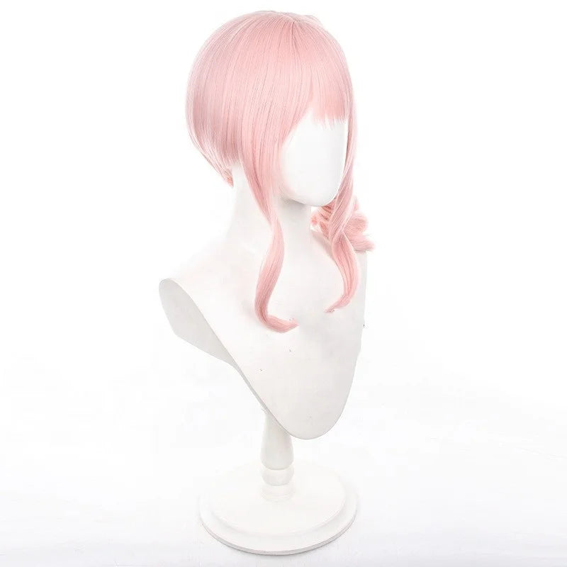 Wholesale Project Sekai Game Cosplay 45cm Long Pink Akiyama Mizuki Wig Synthetic Anime Heat Resistant Ponytail Hair Wig