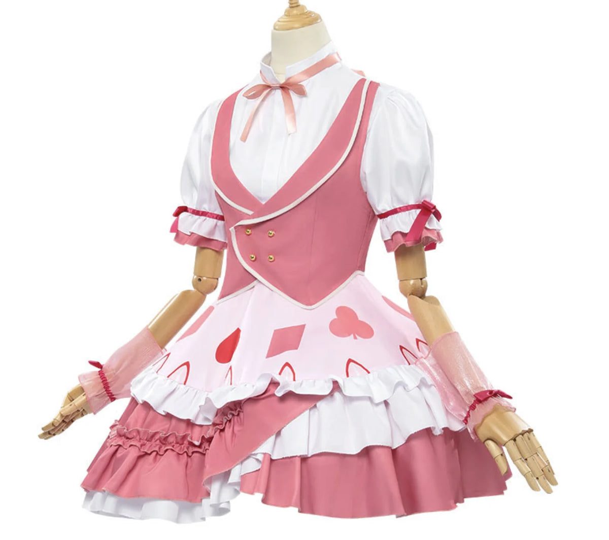 Women's Anime Shugo Chara Hinamori Amu Maid Uniform Costume or Pink Wig FCGD-036