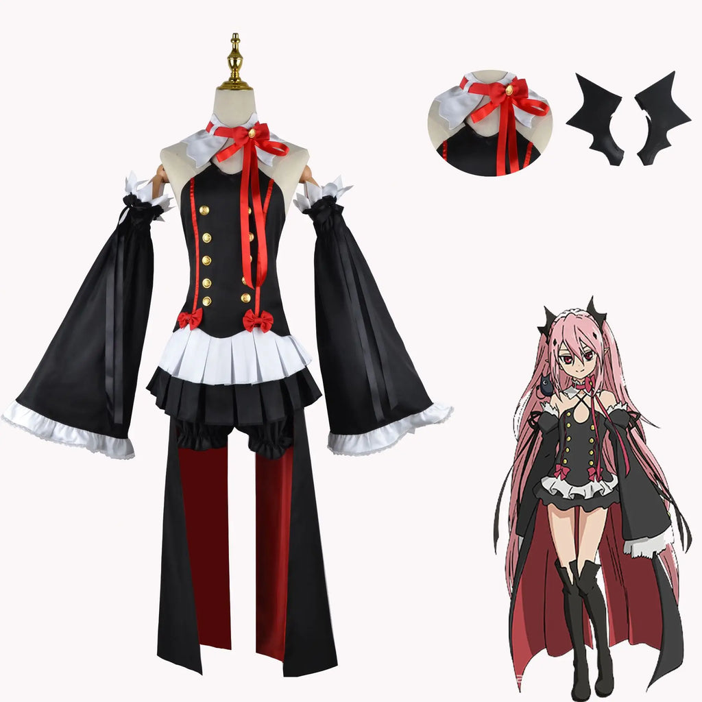 Seraph of the End Owari No Seraph Krul Tepes Cosplay Costume Uniform Wig Cosplay Anime Witch Vampire Halloween Costume for Women