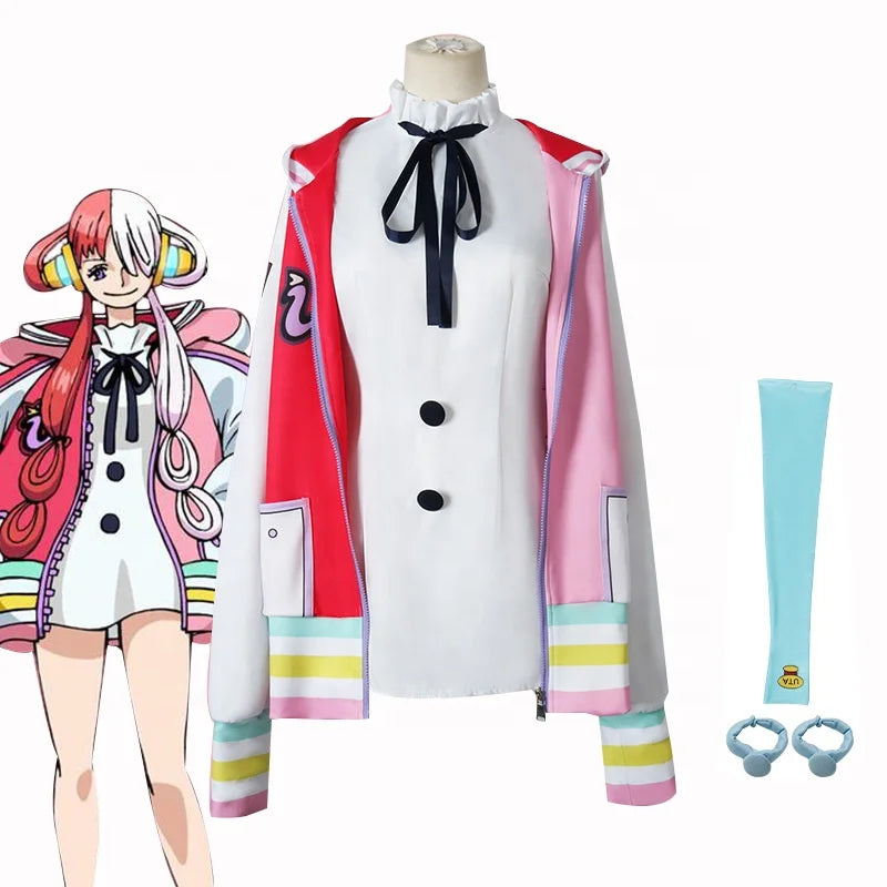 Wholesale One Piece Film Red Anime Costume High School Uniform Outfit Halloween Party Lolita Dress Uta Cosplay Costume
