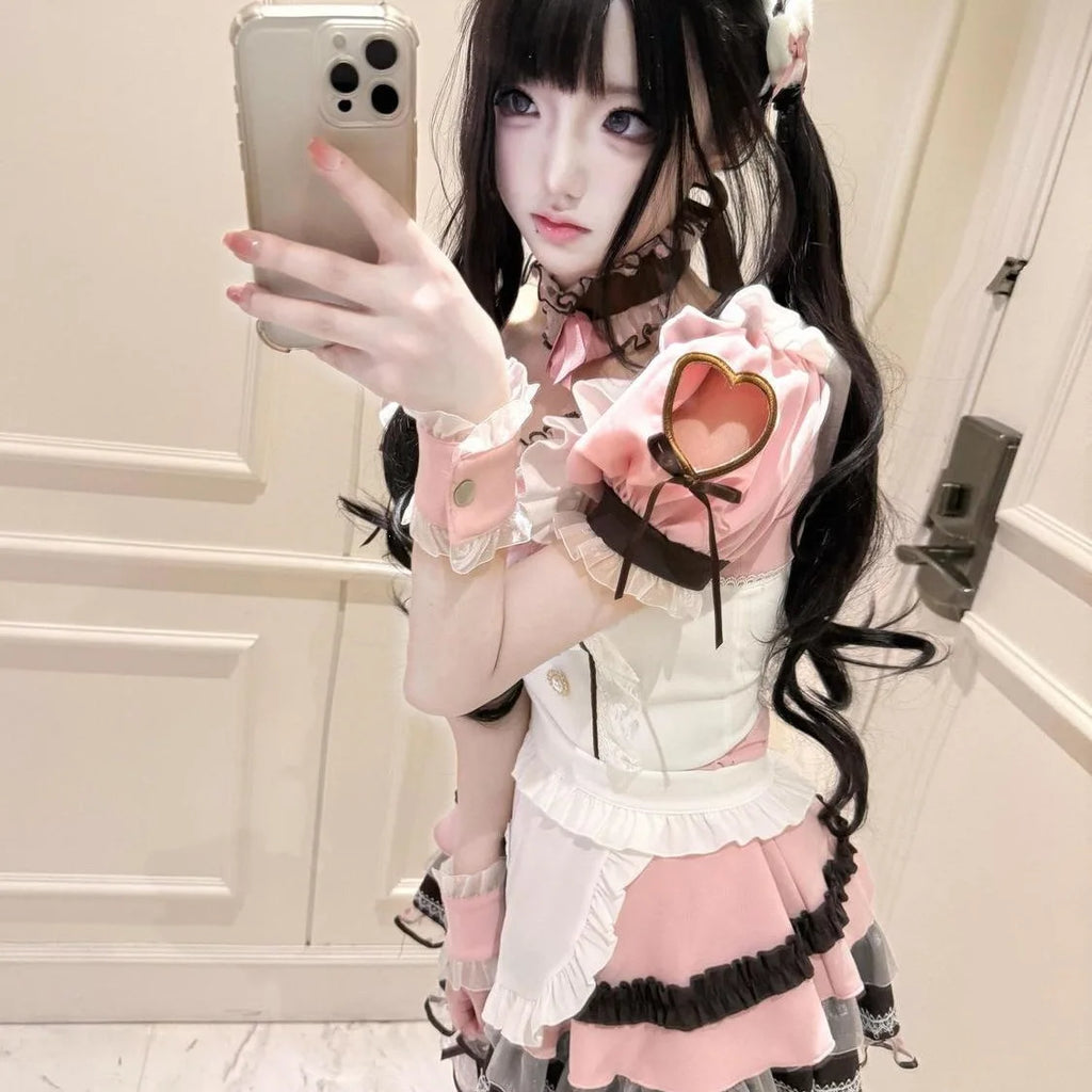 Summer New Arrival Sweet Designer Lace Patchwork Dress Bow Apron-Style Waist-Cinching Two-Piece Set Flatters Figure Dress