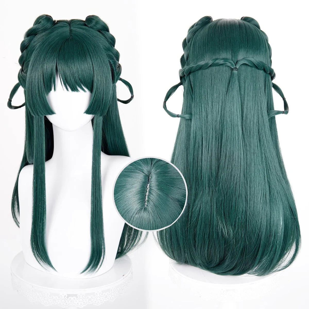 Wholesale Maomao Wig Cosplay 65cm Long Dark Green the Apothecary Diarles Anime Peluca Synthetic Halloween Party Cosplay Wig