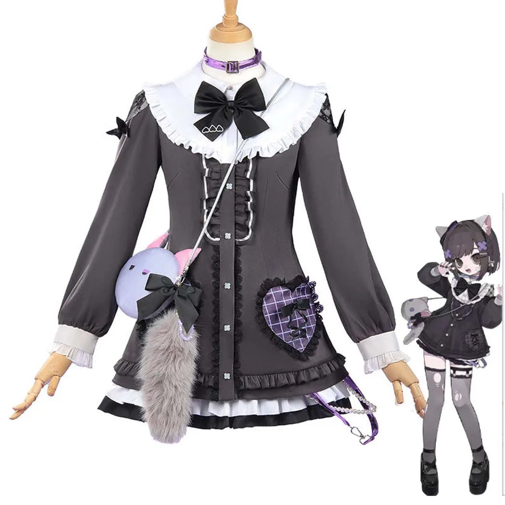 Game PJSK 25 Shinonome Ena Cosplay  Gray Lolita Dress Costume or Wig GAHC-015