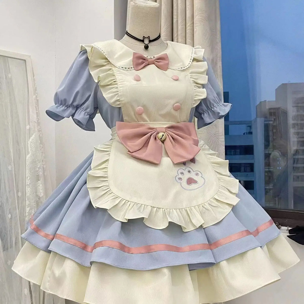 Blue Cosplay Cute Style Dress Skirt Maid Dress Party Stage Anime Maid Dress