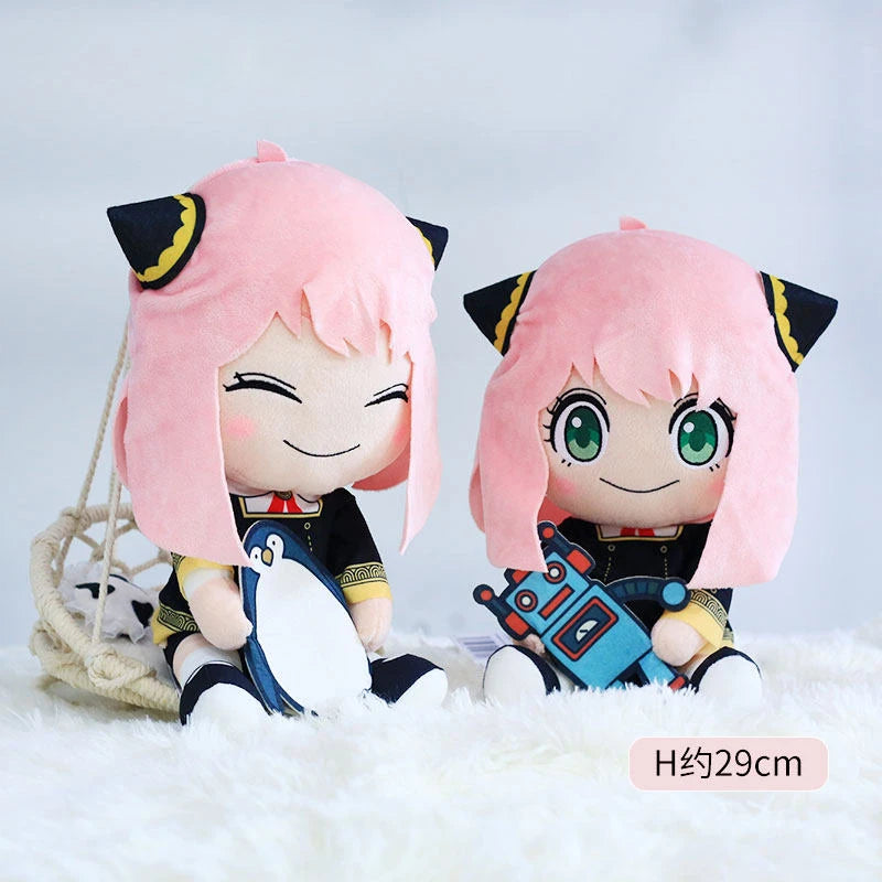 Wholesale Official Anya Forger With Robot Toy Sitting Plush Doll Soft PP Cotton Stuffed Toy for Spy Family Anime Fans Gifts