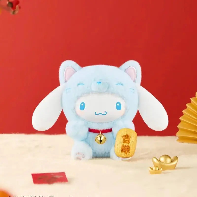 TOPTOY Lucky Cat Series Animal-Themed Blind Box Fashion Decoration Desktop Ornament PVC Face Plush Toy Mystery Box