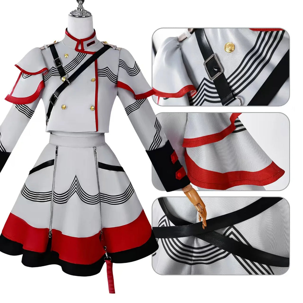 Girls Anime Full Set Outfit Fancy Virtual Idol Convention Cosplay Dress Clothes for Halloween Carnival Party Stag AL048-W