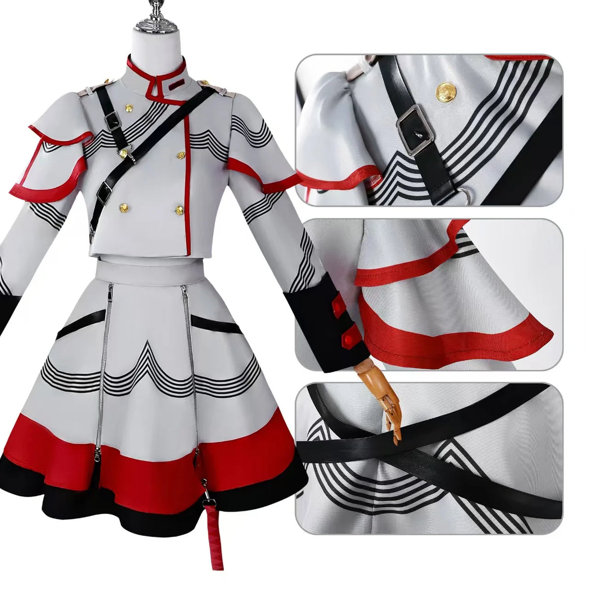 Girls Anime Full Set Outfit Fancy Virtual Idol Convention Cosplay Dress Clothes for Halloween Carnival Party Stag AL048-W