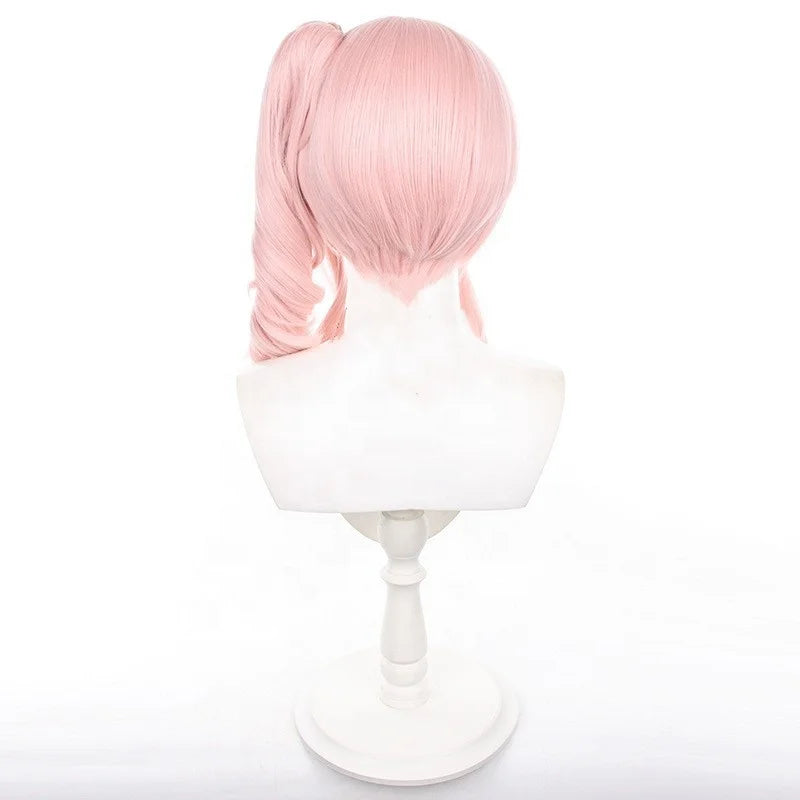 Wholesale Project Sekai Game Cosplay 45cm Long Pink Akiyama Mizuki Wig Synthetic Anime Heat Resistant Ponytail Hair Wig