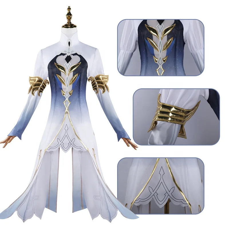 High Quality Wholesale Focalors Cosplay Costume Uniform Cloth Halloween Genshin Impact Furina Anime Cosplay Costume for Party