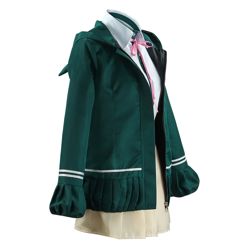 Women Anime Nanami Chiaki Cosplay Uniform Dress Green GAHC-011