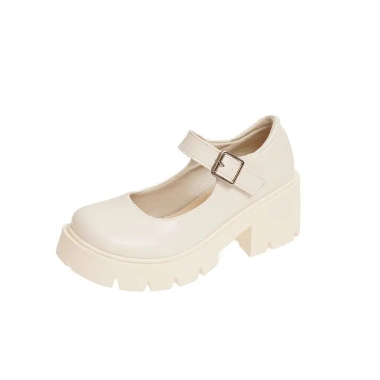 Shoes Women Mary Jane Shoes Women Vintage Girls Students Uniform High Heel Platform Shoes