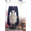 Lolita Style Curly straight Double Ponytails Wig | Heat Resistant Synthetic Hair with Bangs for Cosplay, Halloween, Anime Theme
