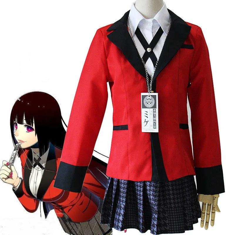 Wholesale High School Uniform Outfit Jabami Yumeko Costume Halloween Party Kakegurui Anime Cosplay Costumes