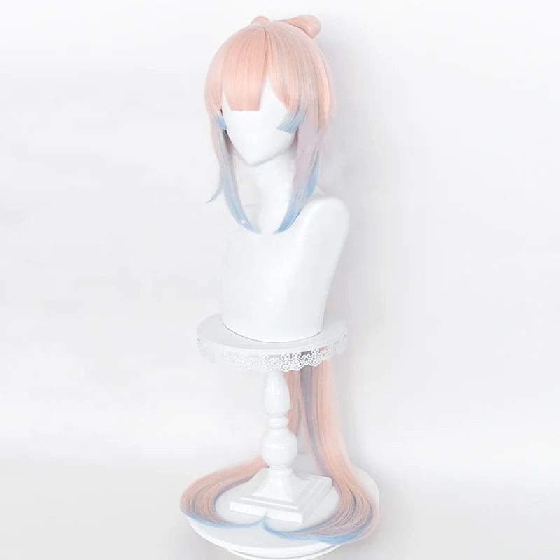 Wholesale Genshin Impact Wig Sangonomiya Kokomi Peluca Synthetoc Anime Cosplay Hair Wigs Mixed Long Straight 120cm Pink 1PC