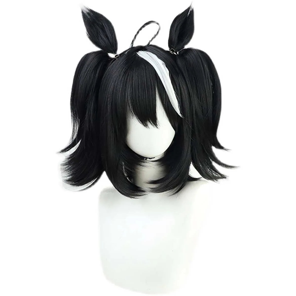 Anime Roleplay Party Pretty Derby Kitasan Cosplay Synthetic Hair Wig with Ponytail Ears GAHC-017