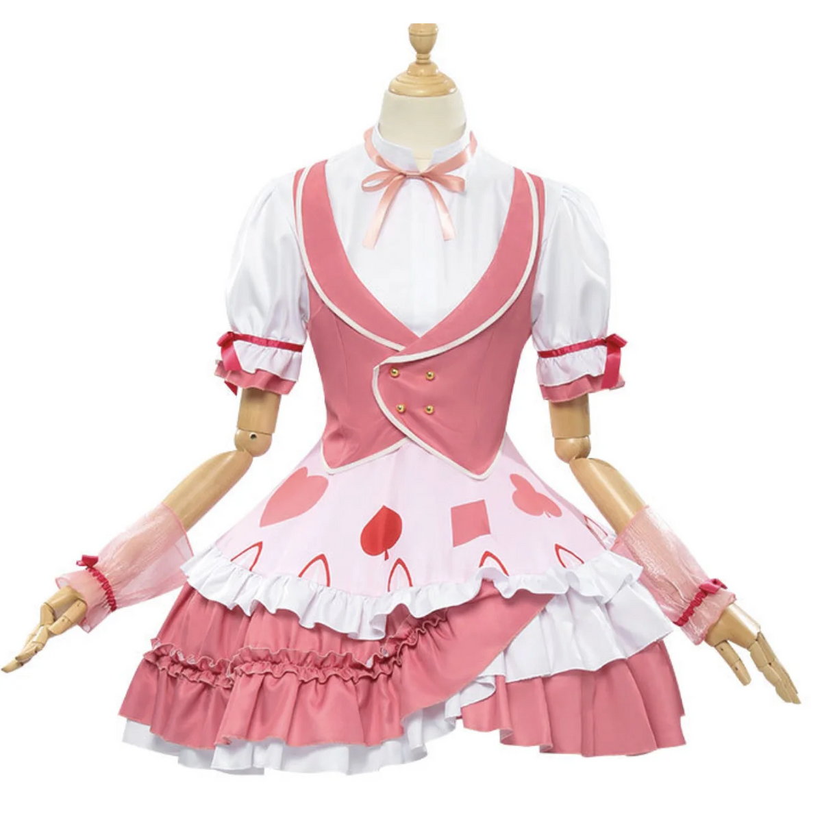 Women's Anime Shugo Chara Hinamori Amu Maid Uniform Costume or Pink Wig FCGD-036