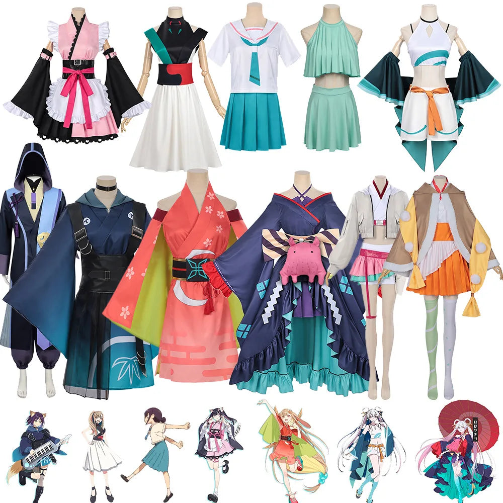 2026 Anime Style Printed Polyester Cosplay Costume Set Kimono Inspired Character Outfit Adults Stage Performance Wear